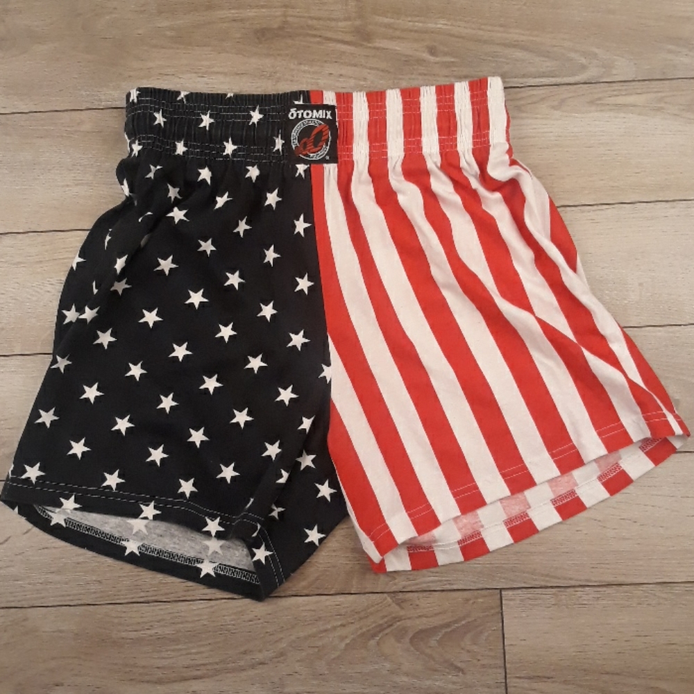 OTOMIX American‎ Flag Cotton Blend Sz XL Mens Boxing Shorts USA VTG RARE